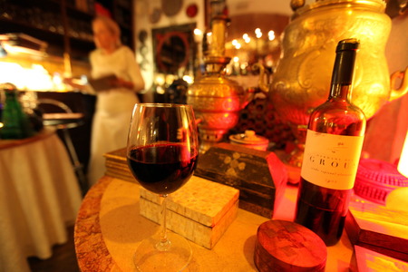 A Fado restaurant in an alley in the old town of Alfama in the downtown area of ââthe capital city of Lisbon in Portugalのeditorial素材