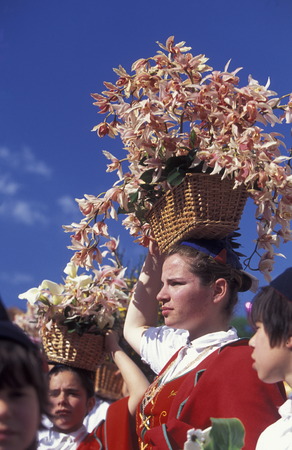 The traditional Fruehlings Flower Festival in Funchal on the island of Madeira in the Atlantic Oceanのeditorial素材