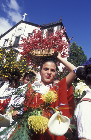 The traditional Fruehlings Flower Festival in Funchal on the island of Madeira in the Atlantic Oceanのeditorial素材