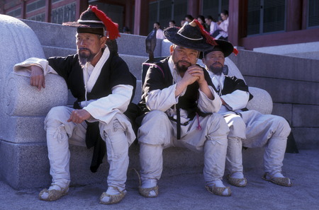 The Kyongbokkung palace in the center in the capital of Seoul in South Korea in East Asiaのeditorial素材