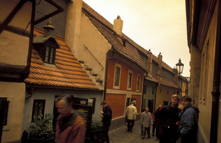 An alley in the goldsmiths district of Prague, the capital of the Czech Republicのeditorial素材