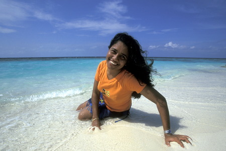 A dream beach on a resort island in the archipelago of the Maldives in the Indian Oceanのeditorial素材