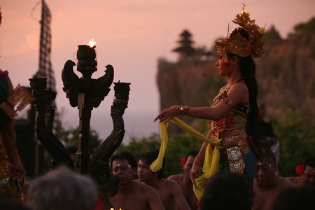 Bali Dance near the Uluwatu Temple on Bali in Indonesiaのeditorial素材