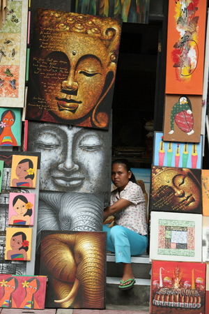 a shop in ubud in Bali  on the island of Bali in Indonesiaのeditorial素材