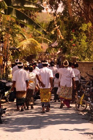 the Big traditional Ceremony on the Island Nusa lembongan next to bali in Indonesiaのeditorial素材