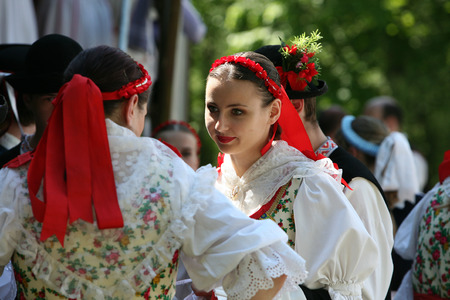 a folklore festival in the Town of Cerveny klastor in the north of Slovakia on the border to Poland in Eastern Europeのeditorial素材