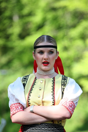 a folklore festival in the Town of Cerveny klastor in the north of Slovakia on the border to Poland in Eastern Europeのeditorial素材