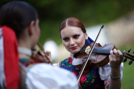 a Folklore Festival in the Town of Cerveny Klastor in the north of Slovakia on the Border to Poland in Eastern Europeのeditorial素材