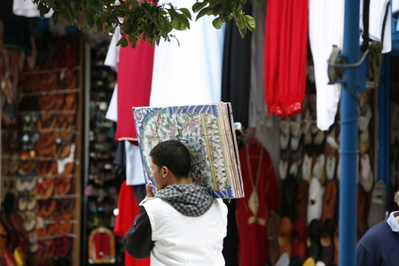 in the Town of Sidi Bou Said north of the City of Tunis in Tunisia in North Africaのeditorial素材