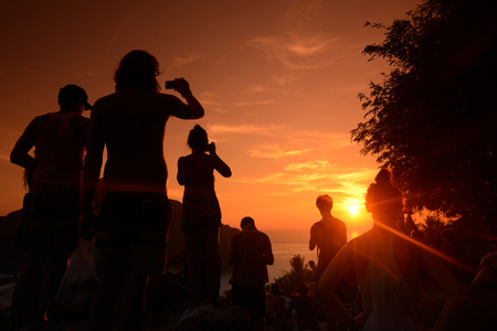The view from the Viewpoint on the Town of Ko PhiPhi on Ko Phi Phi Island outside of the City of...