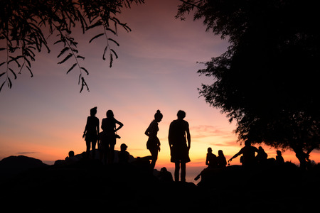 The view from the Viewpoint on the Town of Ko PhiPhi on Ko Phi Phi Island outside of the City of Krabi on the Andaman Sea in the south of Thailand. のeditorial素材
