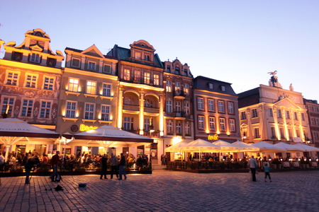 The Stray Rynek Square in the historic center of Poznan in the west of Poland.のeditorial素材