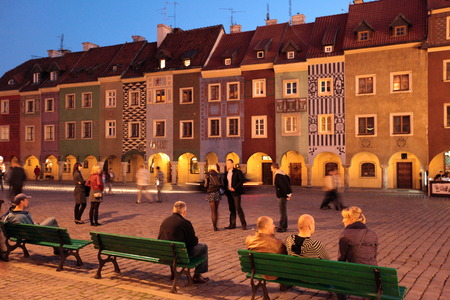 The Stray Rynek Square in the historic center of Poznan in the west of Poland.のeditorial素材