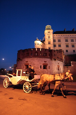 The King Castle on the Wawel hill in Cracow&#39;s Old Town in sueden of Poland.のeditorial素材
