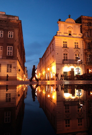 The Stray Rynek Square in the historic center of Poznan in the west of Poland.のeditorial素材