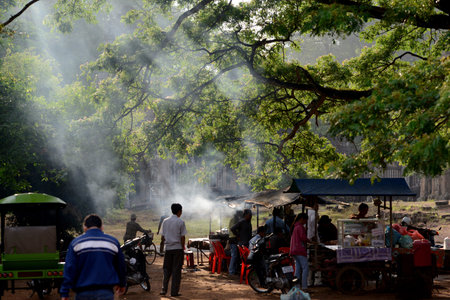 A Restaurant near the Temple Towers Prasat Suor Prat in the Angkor Thom  in the Temple City of...