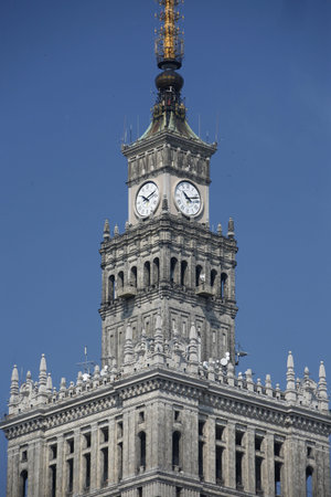 The Culture Palace in the City of Warsaw in Poland, East Europe.