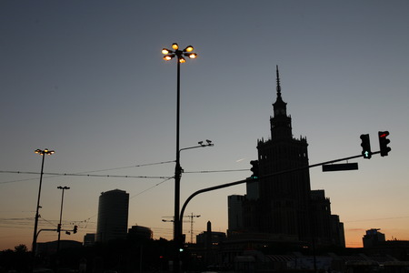 The Culture Palace in the City of Warsaw in Poland, East Europe.のeditorial素材