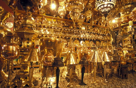 The Souq or Bazzar or Market in the old town of Marrakesh in Morocco in North Africa.のeditorial素材