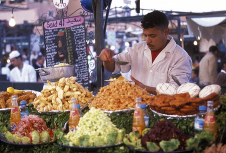 The Souq or Bazzar or Market in the old town of Marrakesh in Morocco in North Africa.
のeditorial素材
