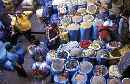 The Souq or Bazzar or Market in the old town of Marrakesh in Morocco in North Africa.
のeditorial素材