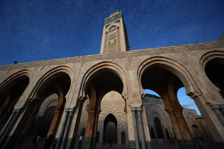 The Hassan 2 Mosque in the City of Casablanca in Morocco , North Africa.のeditorial素材