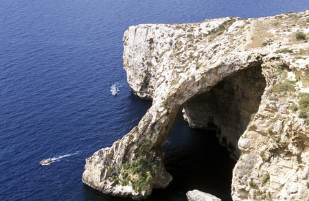 The Ghar Hasan Cave at the eastcoast of Malta in Europe.のeditorial素材