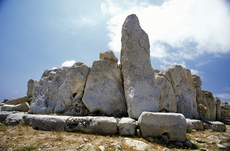 The Ruin of the Hagar Qim Temple in the south of Malta in Europe.のeditorial素材