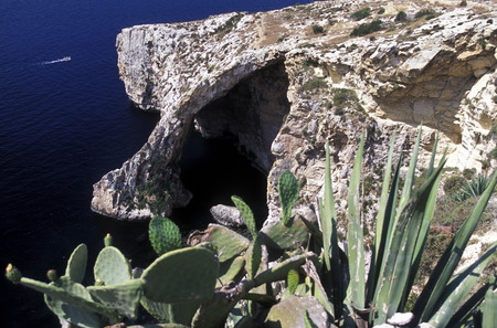 The Ghar Hasan Cave at the eastcoast of Malta in Europe.のeditorial素材