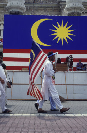 The National Day at the Sultan Abdul Samad Palace at the Merdeka Square  in the city of  Kuala Lumpur in Malaysia in southeastasia.のeditorial素材