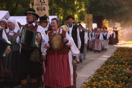 a Summer Festival in a Parc in the old City of Vilnius in the Baltic State of Lithuania,  のeditorial素材