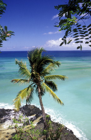 the beach of the village Moya on the Island of Anjouan on the Comoros Ilands in the Indian Ocean in Africa.   の写真素材