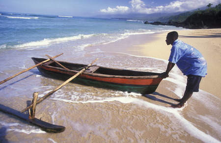 the beach of the village Moya on the Iceland of Anjouan on the Comoros in the Indian Ocean Ilands in Africa.のeditorial素材