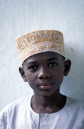 a boy in the city of Moutsamudu on the Iceland of Anjouan on the Comoros in the Indian Ocean Ilands in Africa.のeditorial素材