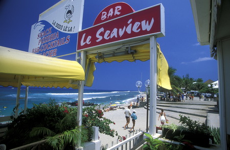 a Beach near St Gilles les Bains on the Island of La Reunion in the Indian Ocean in Africa.のeditorial素材