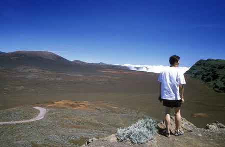 The Landscape allrond the Volcano  Piton de la Fournaise on the Island of La Reunion in the Indian Ocean in Africa.のeditorial素材