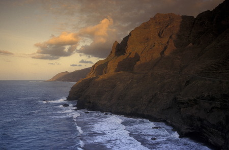 The village of Ponta do Sol near Ribeira Grande on the Iceland of Santo Antao in Cape Berde in the Atlantic Ocean in Africa.のeditorial素材