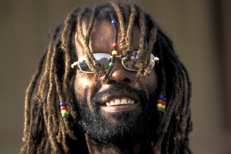 a Men on the Beach of Tarrafel in the north of the Iceland Santiago Cape Verde on the Atlantic Ocean in in Africa.のeditorial素材