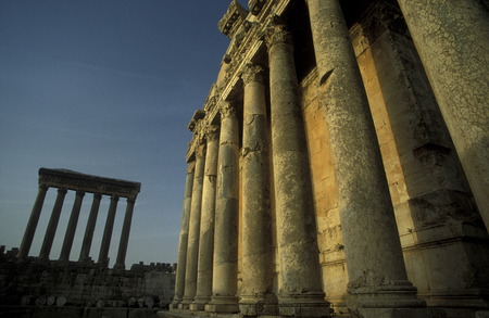The temple city of Baalbek in the east of Lebanon in the Middle East.のeditorial素材
