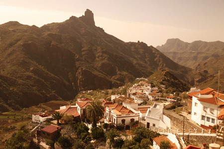 The mountain village of Tejeda in the center of the Canary Iceland of Spain in the Atlantic ocean.のeditorial素材