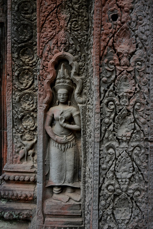 The Temple of  Ta Prohm in the Temple City of Angkor near the City of Siem Riep in the west of Cambodia.のeditorial素材
