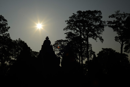 The Tempel Ruin of  Banteay Srei about 32 Km north of the Temple City of Angkor near the City of Siem Riep in the west of Cambodia.のeditorial素材