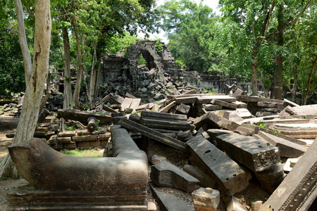 The Tempel Ruin of  Beng Mealea 32 Km north of in the Temple City of Angkor near the City of Siem Riep in the west of Cambodia.のeditorial素材