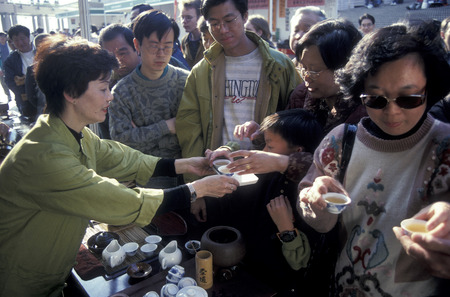 tea at a Teamarket in Kowloon in Hong Kong in the south of China in Asia.のeditorial素材