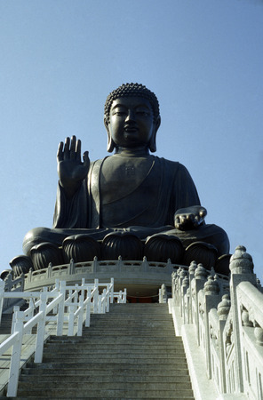 The Giant Buddha on the Island Lantau in Hong Kong in the south of China in Asia.のeditorial素材