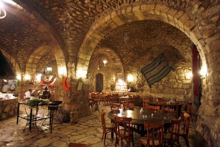 a Restaurant in the City Amman in Jordan in the middle east.のeditorial素材