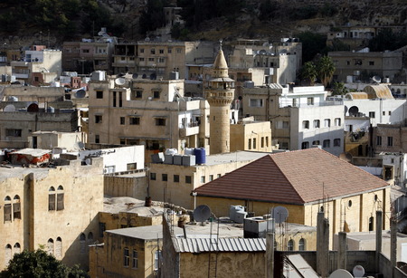 The City of Salt in the west of Amann in Jordan in the middle east.のeditorial素材