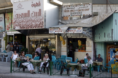 a Cafe Shop in the city of Aqaba on the red sea in Jordan in the middle east.のeditorial素材