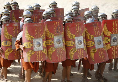 a Roman Shoe in the Hippodrome of Jerash in the north of Amann in Jordan in the middle east.のeditorial素材