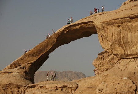 The Landscape of the Wadi Rum Desert in Jordan in the middle east.のeditorial素材